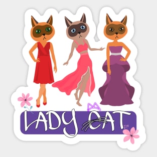 3 Pretty Lady cats - Cartoons Sticker